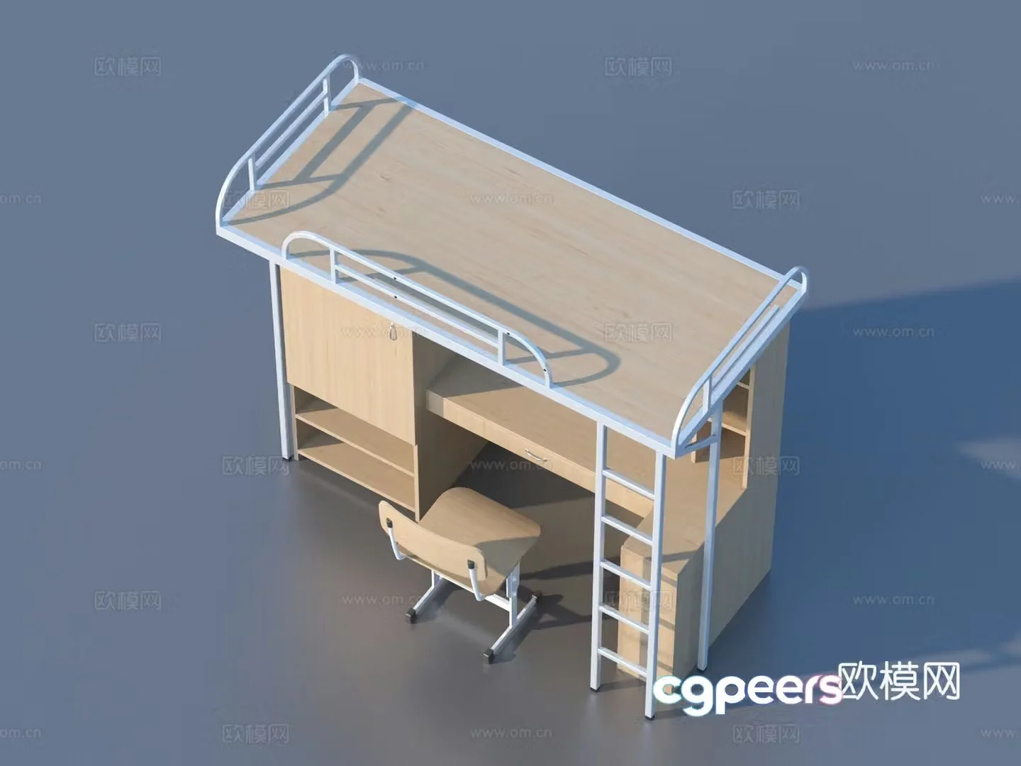 Getting on and getting out of bed Student bed Furniture 3d model