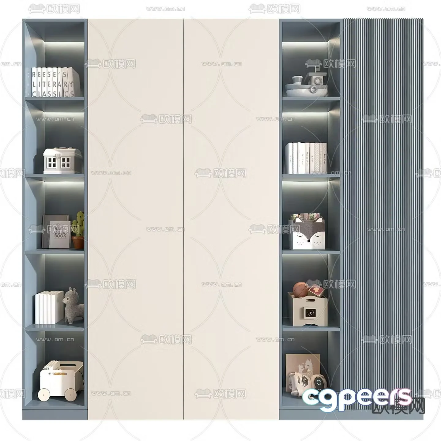 Children’s bookcase storage cabinet 3d model
