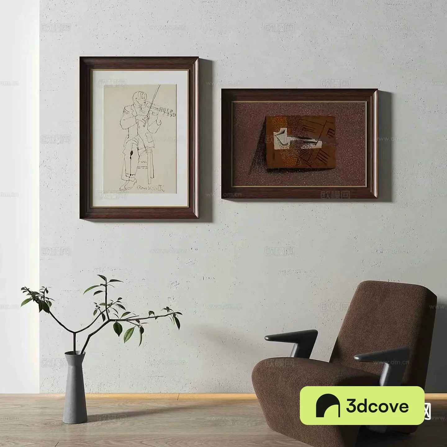Medieval style figure painting simple drawing decorative painting