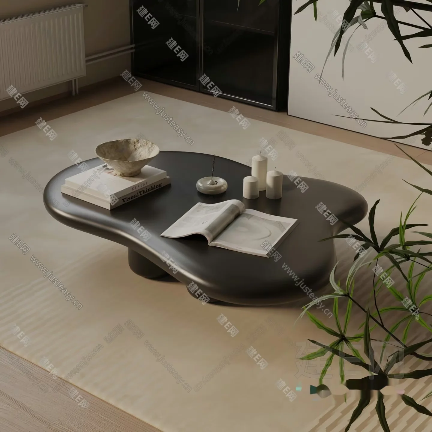 Modern Living Room 3D Model – 1591 – VRAY Render