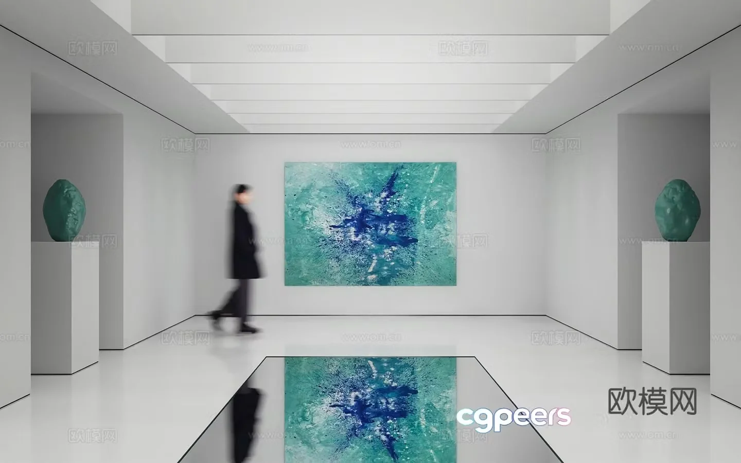 Modern abstract painting Decorative painting Art hanging painting 3d model