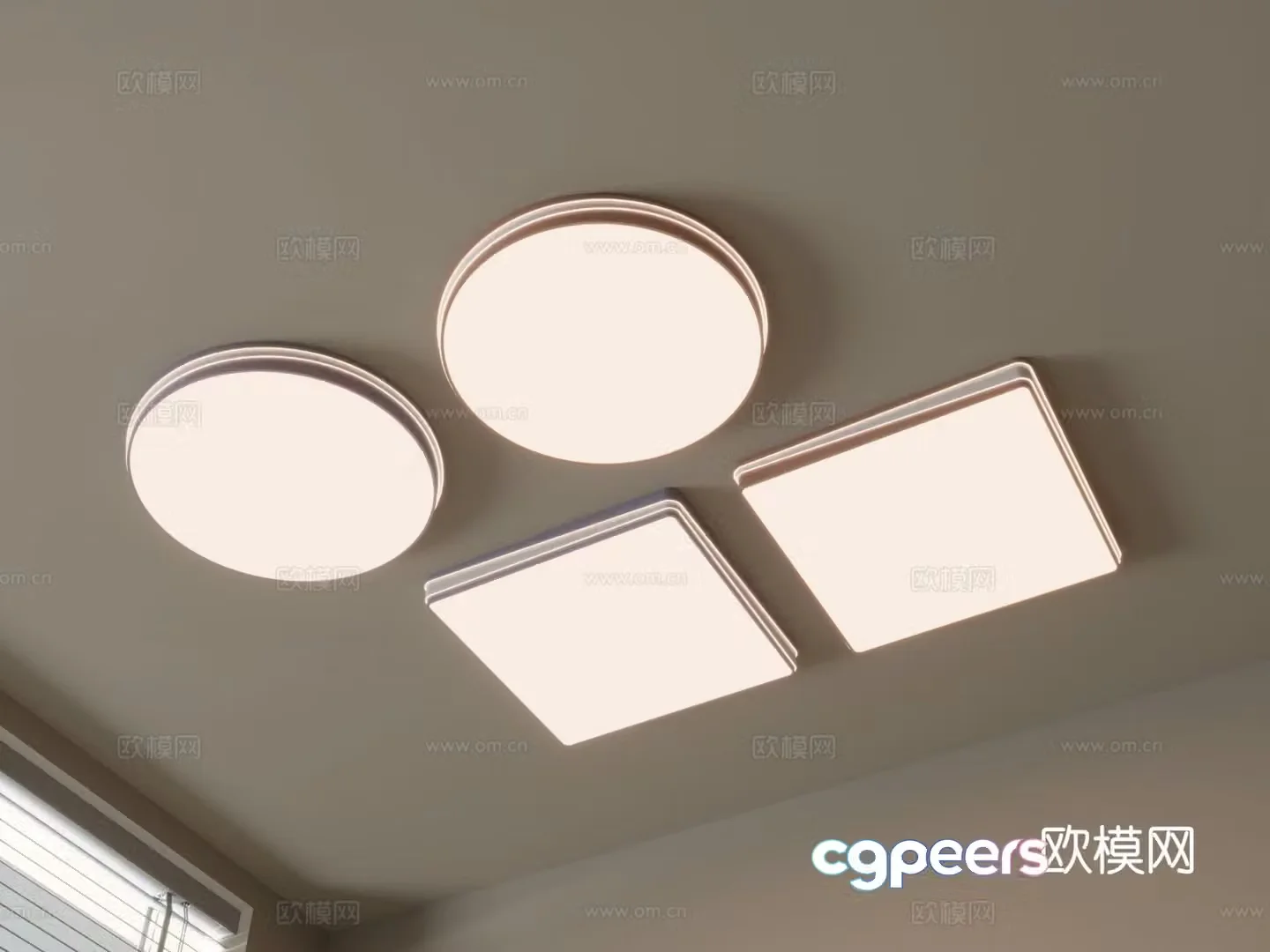 Geometric ceiling lamp bedroom lamp 3d model