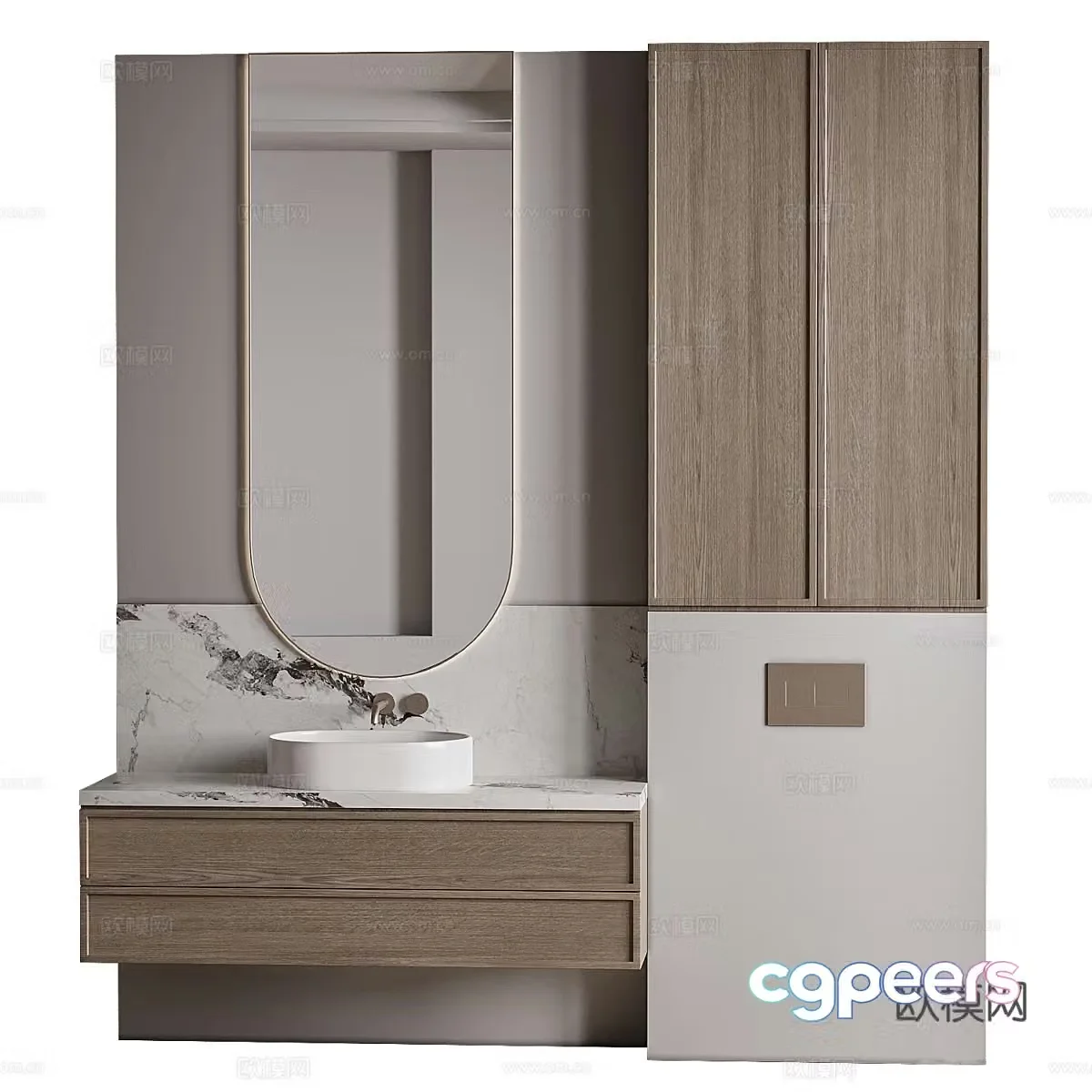 New Chinese style bathroom cabinet 3D model
