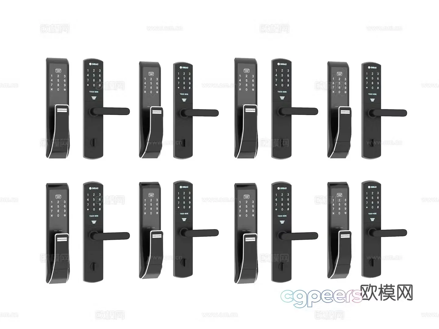 Fingerprint lock password lock smart lock 3d model