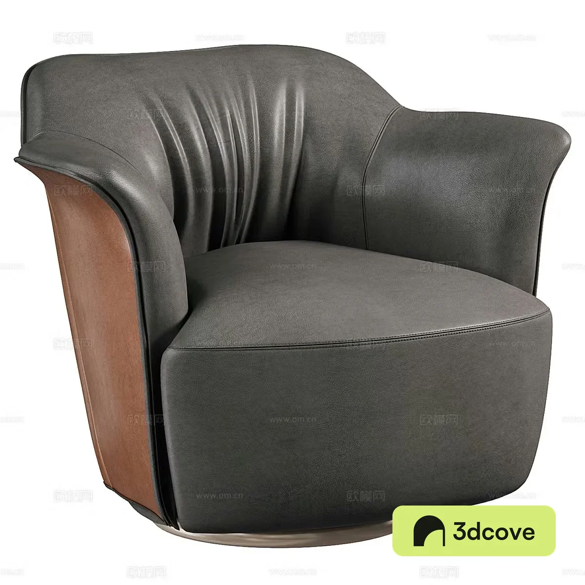 Light luxury single sofa Leather casual chair Leather single