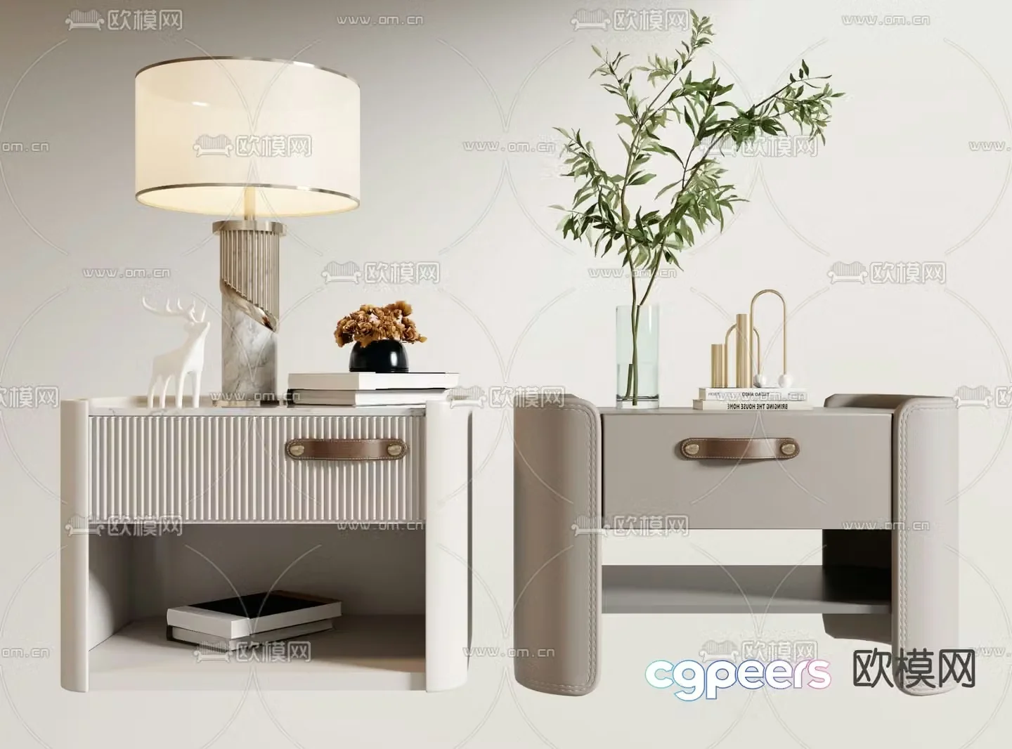 Modern bedside table 3d model