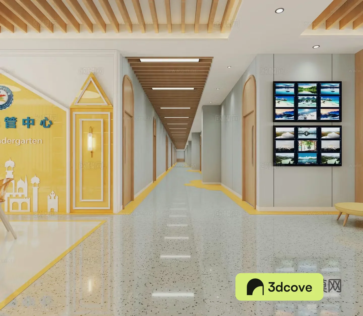 Modern kindergarten aisle