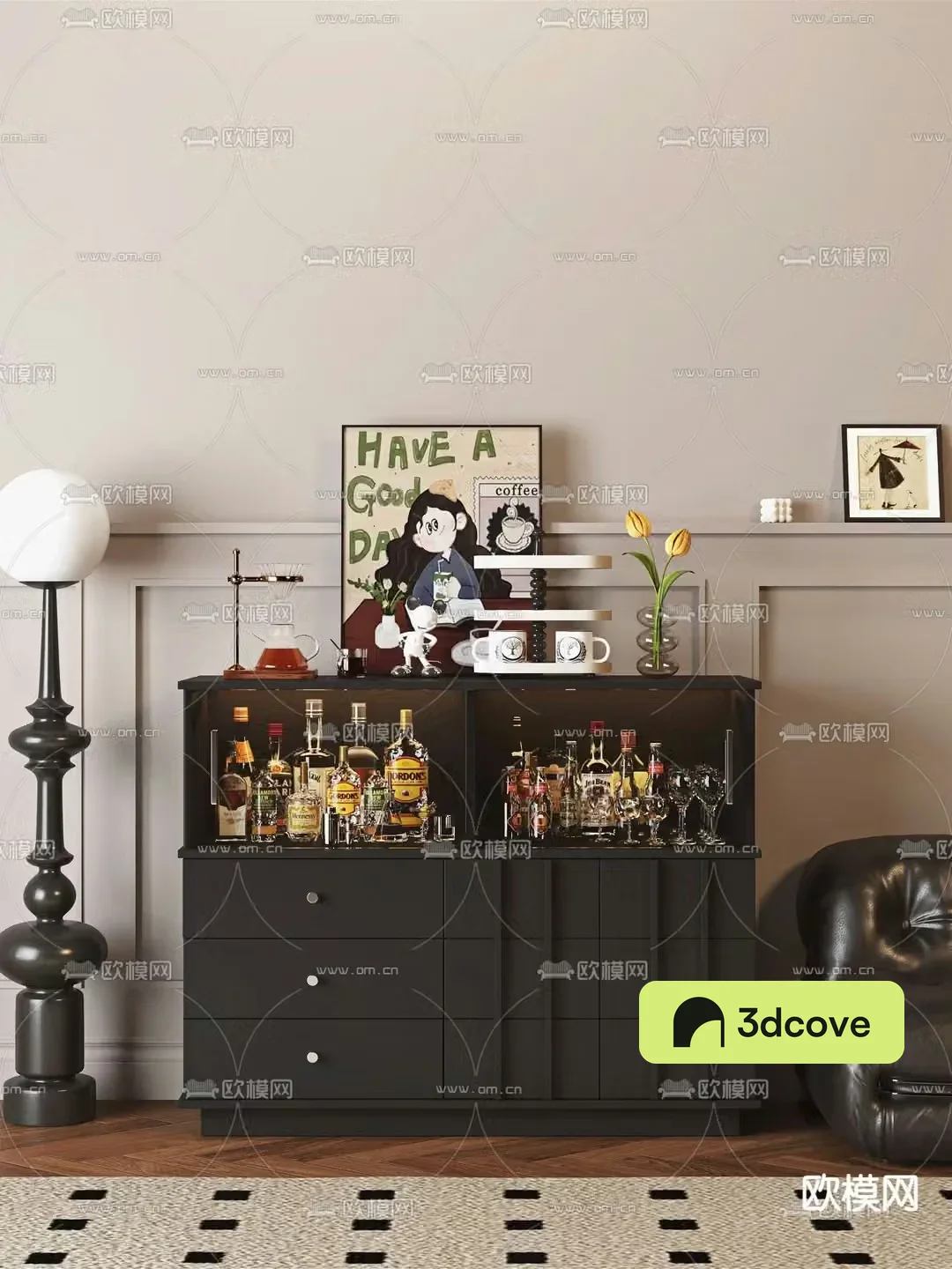 French sideboard wine cabinet