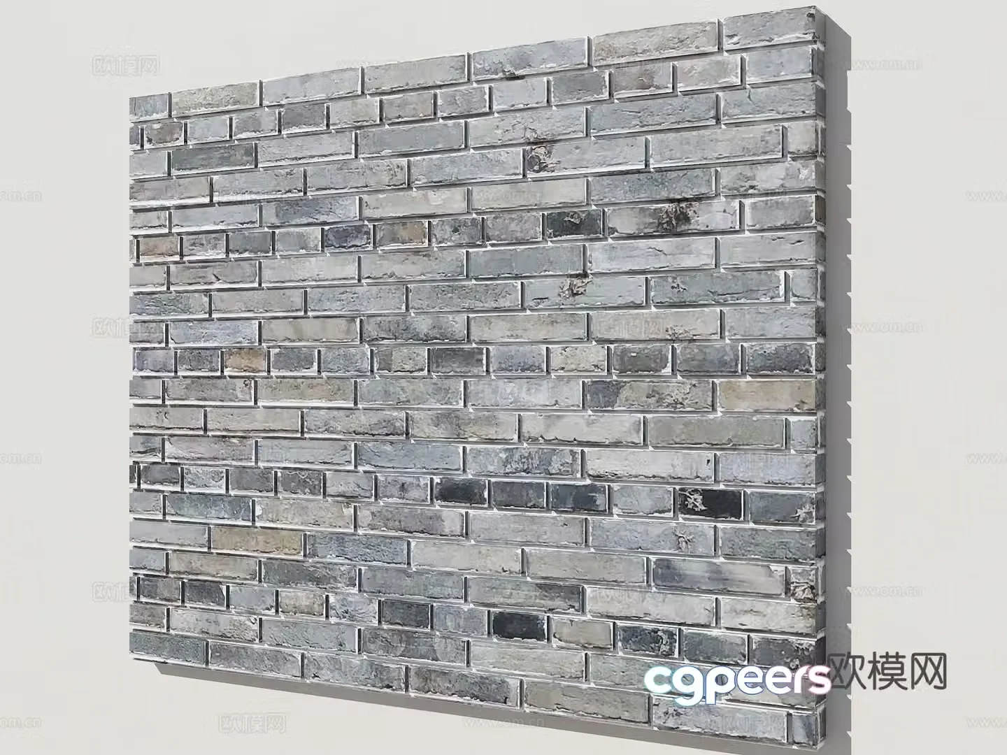 Blue brick pillars wall bricks small blue bricks gray bricks Chinese blue bricks folk wall blue brick wall 3D model