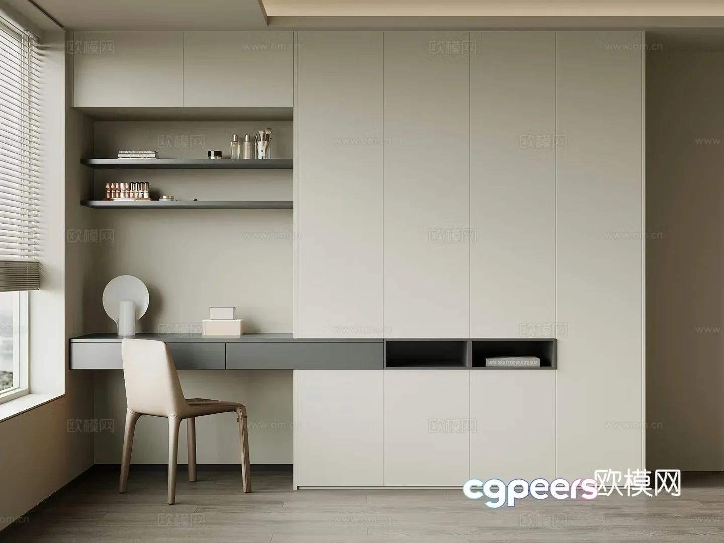 Modern wardrobe dressing table 3d model