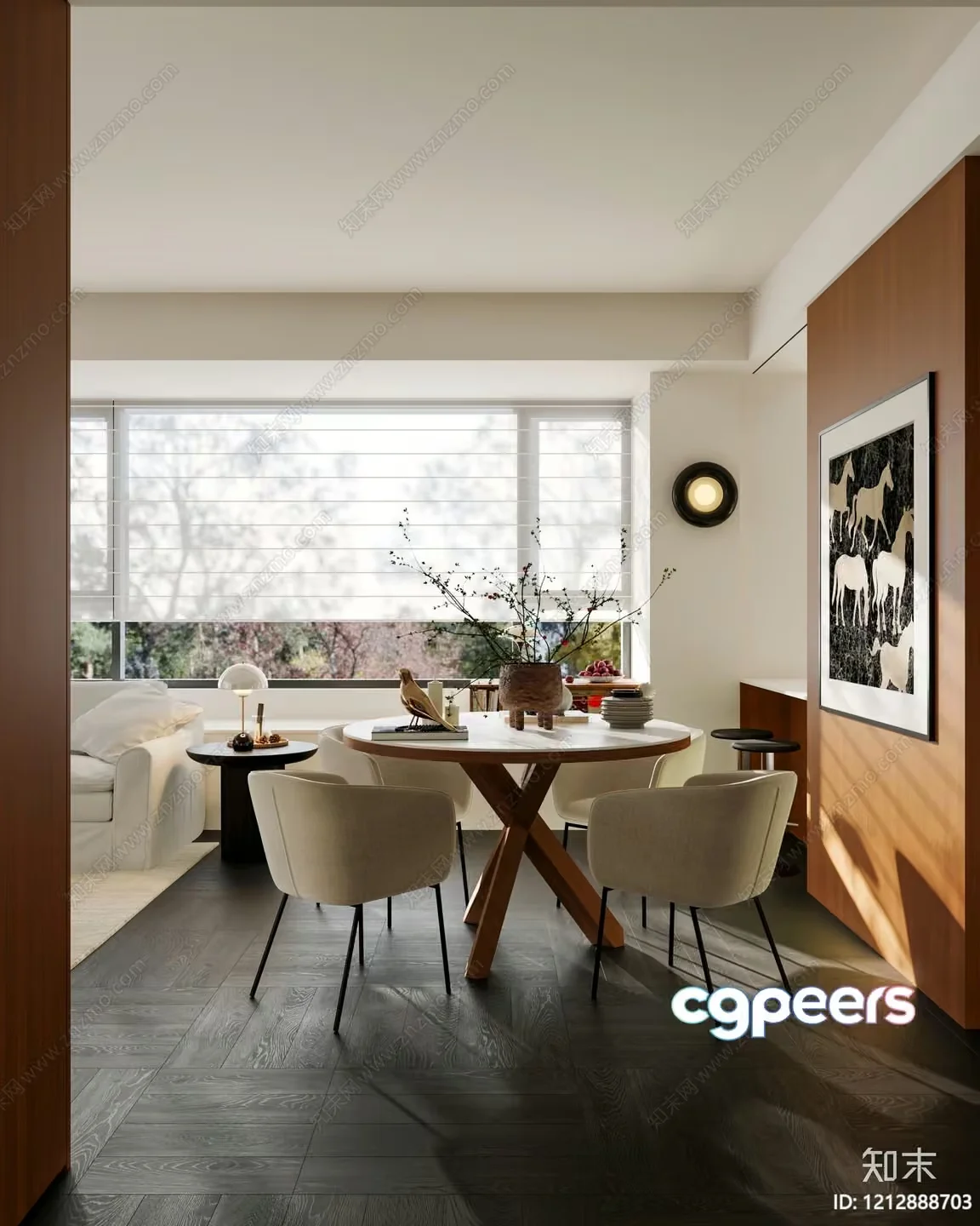 Modern Dining Room 3D Model – 3686 – VRAY Render