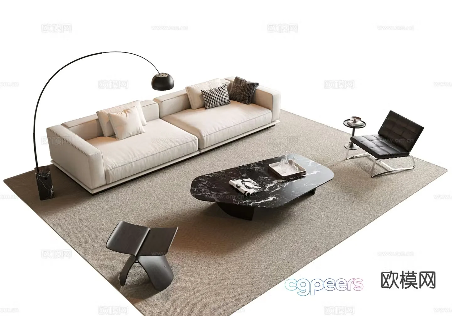 Modern sectional sofa 3d model
