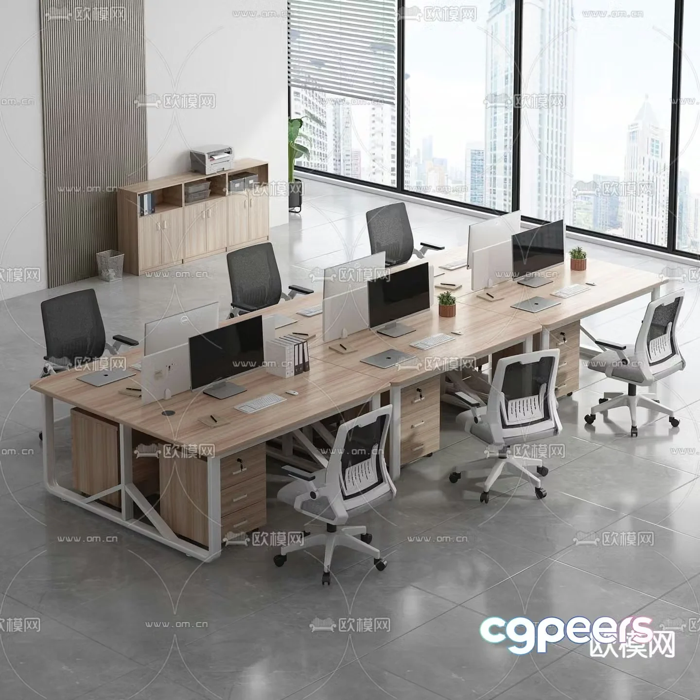 Card desk desk staff desk 3D model