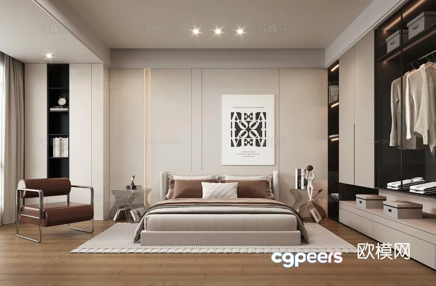 Modern bedroom master bedroom 3d model