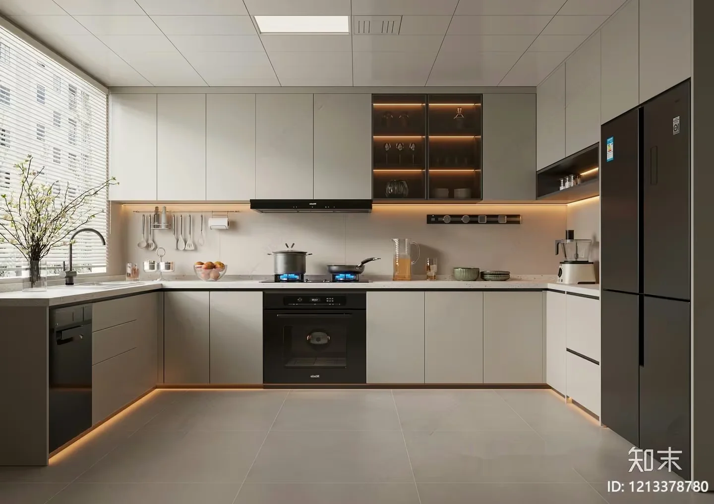 A Modern Kitchen 3D Model – 5232 – VRAY Render