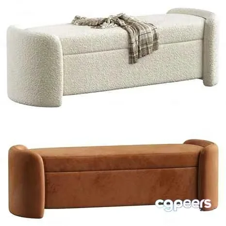 A Brown And White Bench 3D Model – 6268 – CORONA Render