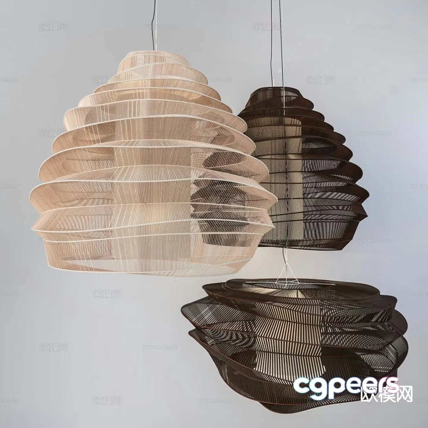 Modern rope chandelier 3d model