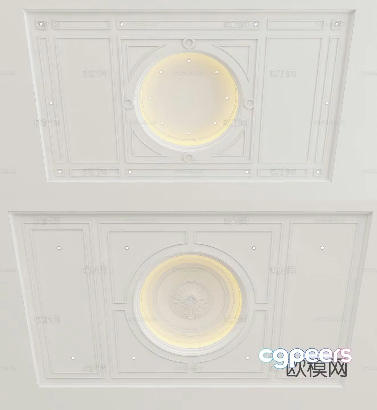 European ceiling round ceiling 3d model