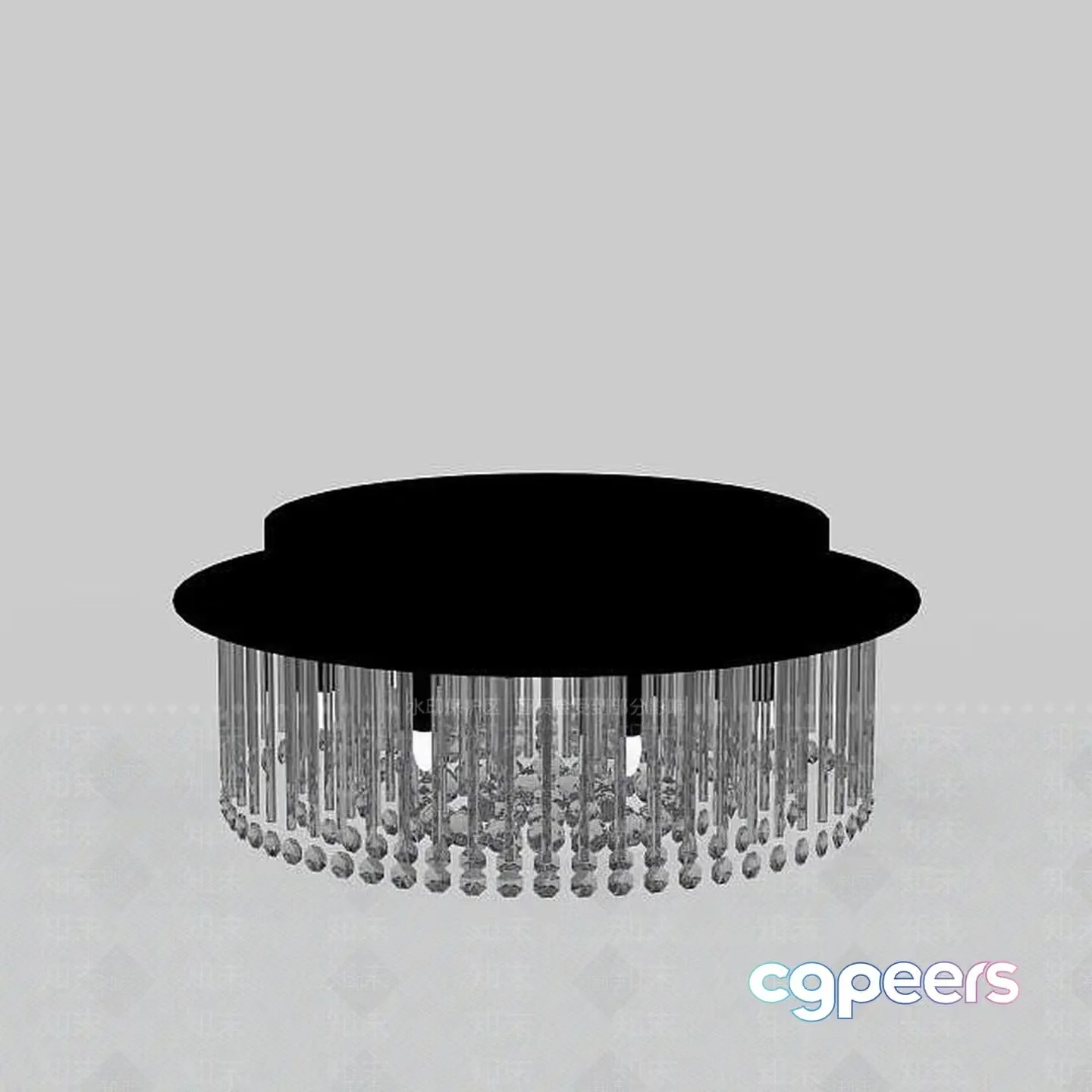 A Black And Silver Chandelier 3D Model – 18399 – VRAY Render