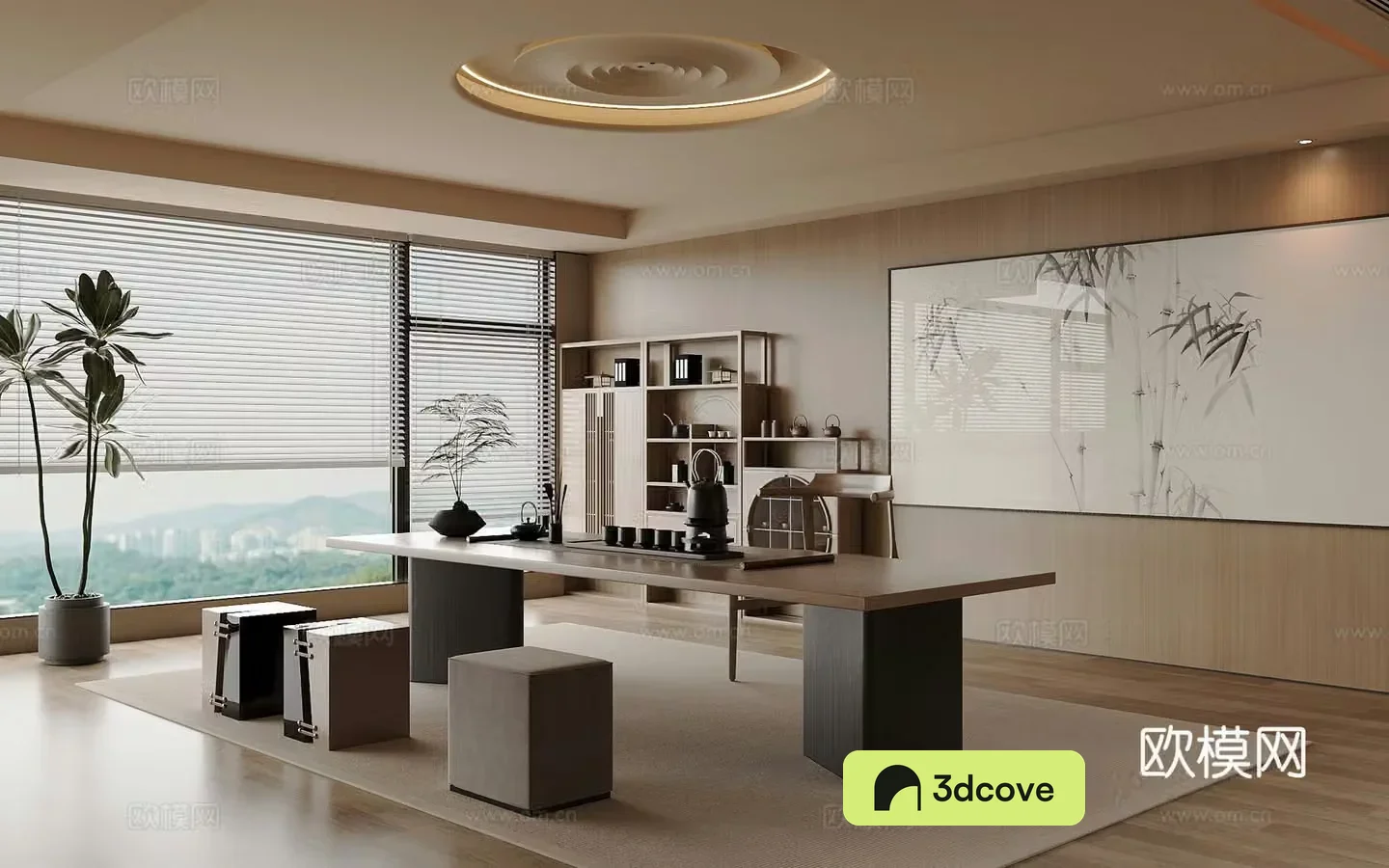 Tea room new Chinese style tea cabinet tea table decorative