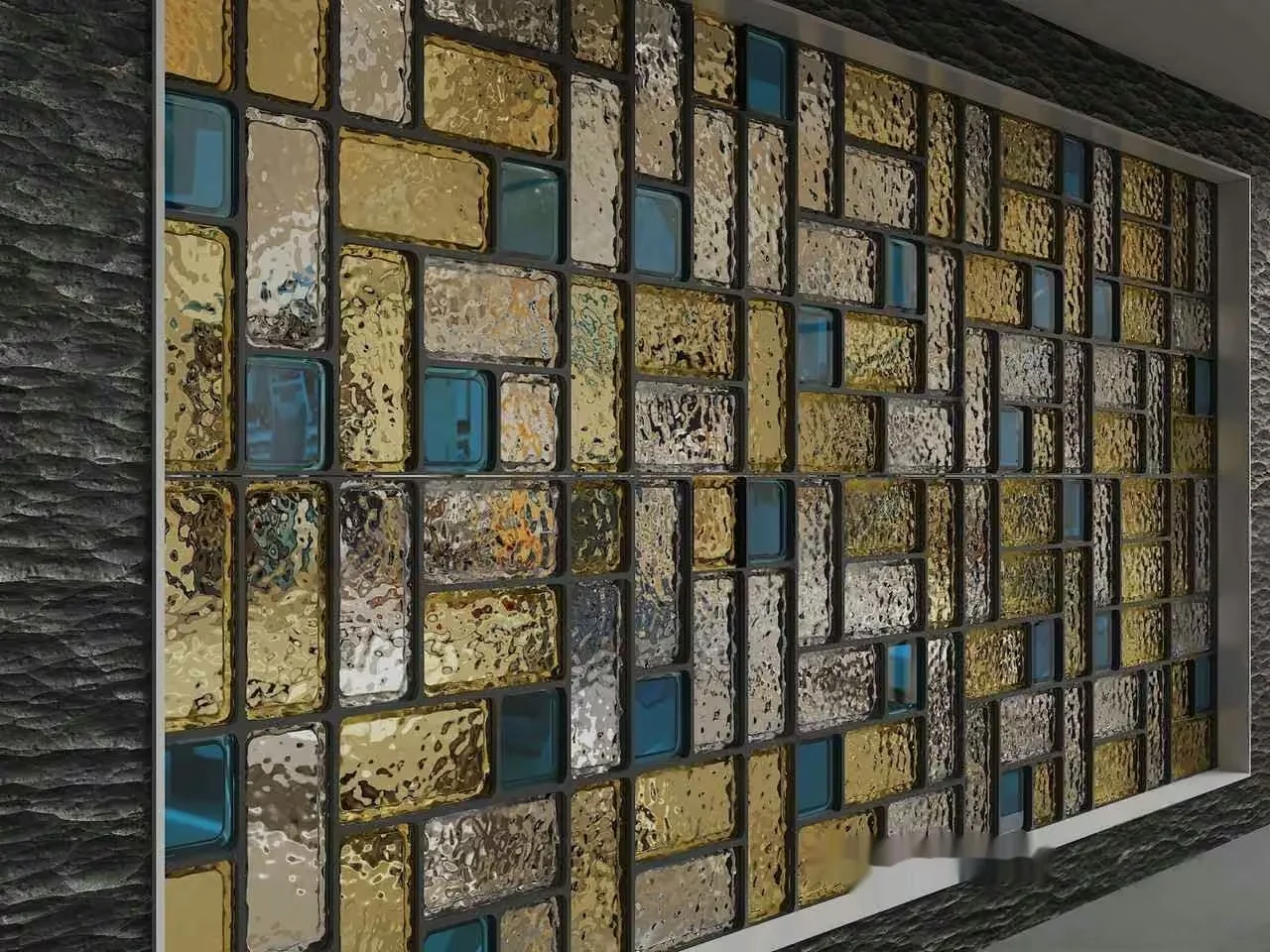 A Glass Wall 3D Model – 852 – VRAY Render