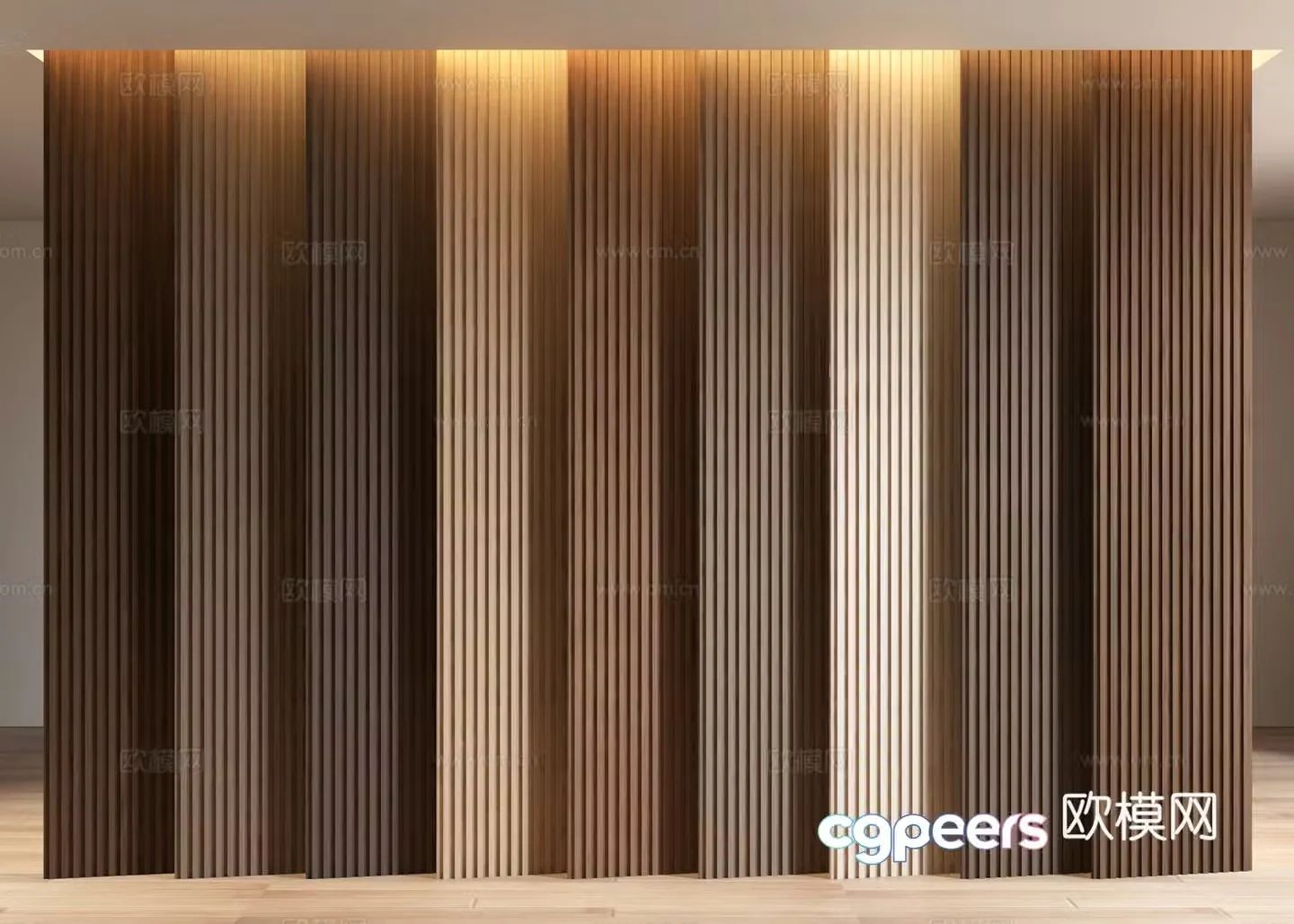 Wooden grille Great Wall Panel Wall Panel 3D Model