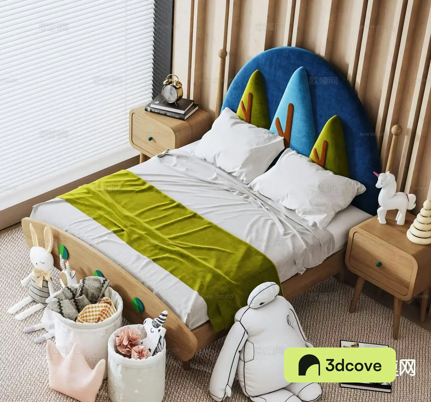 Modern children’s bed boy bed 3d model