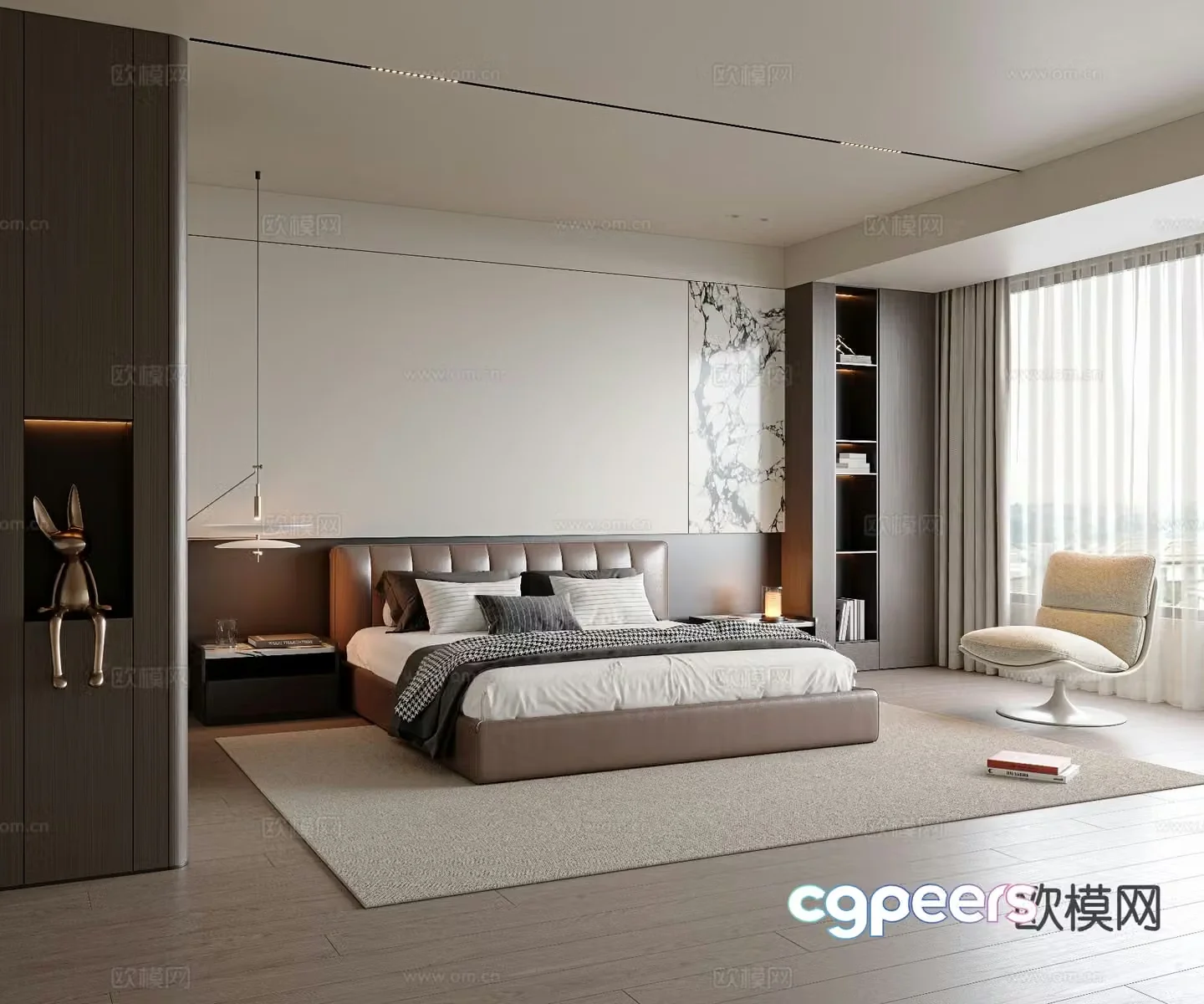 Italian style bedroom master bedroom 3d model