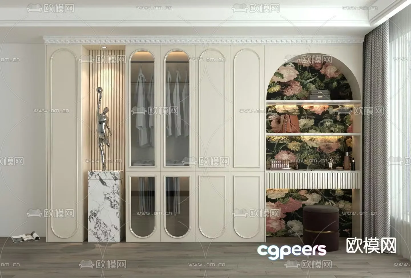 french wardrobe wardrobe 3d model