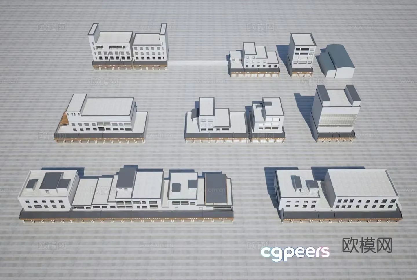 Residential building exterior 3D model of residential building exterior
