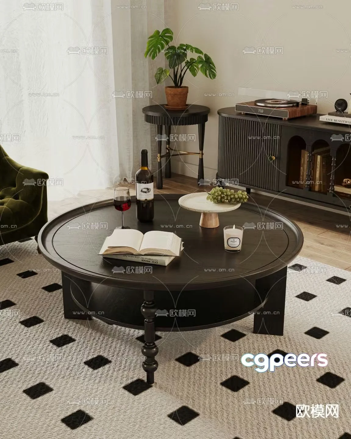 French coffee table 3d model
