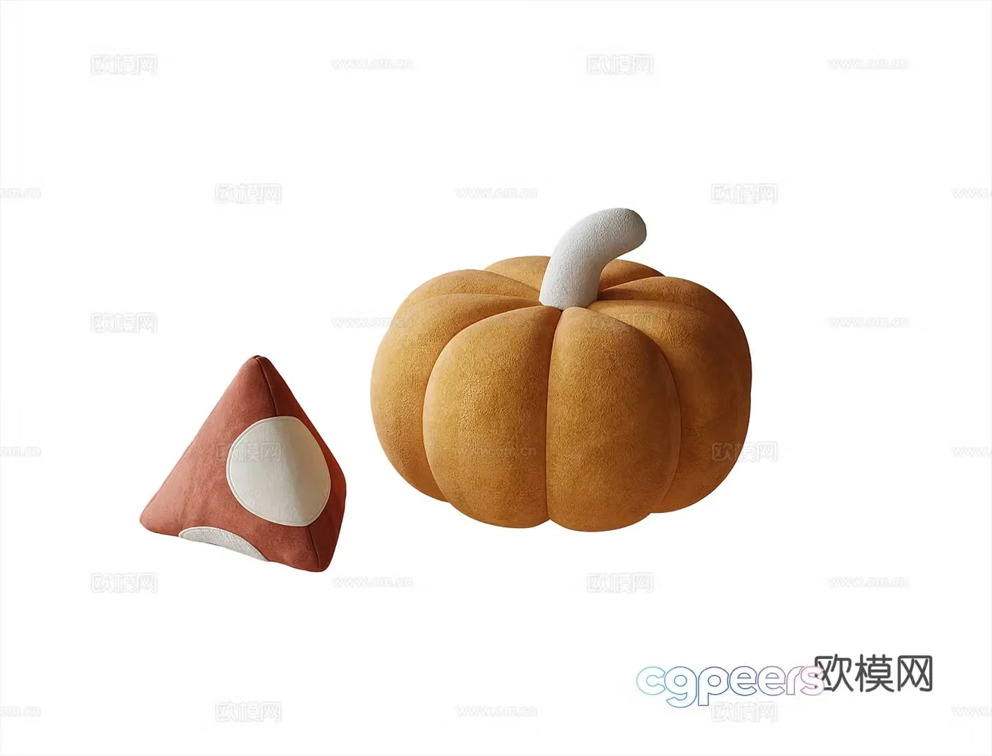 Modern pumpkin plush toy 3d model