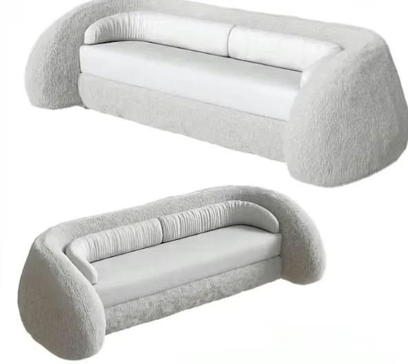 White Fuzzy Sofa 3D Model – 23615 – VRAY Render