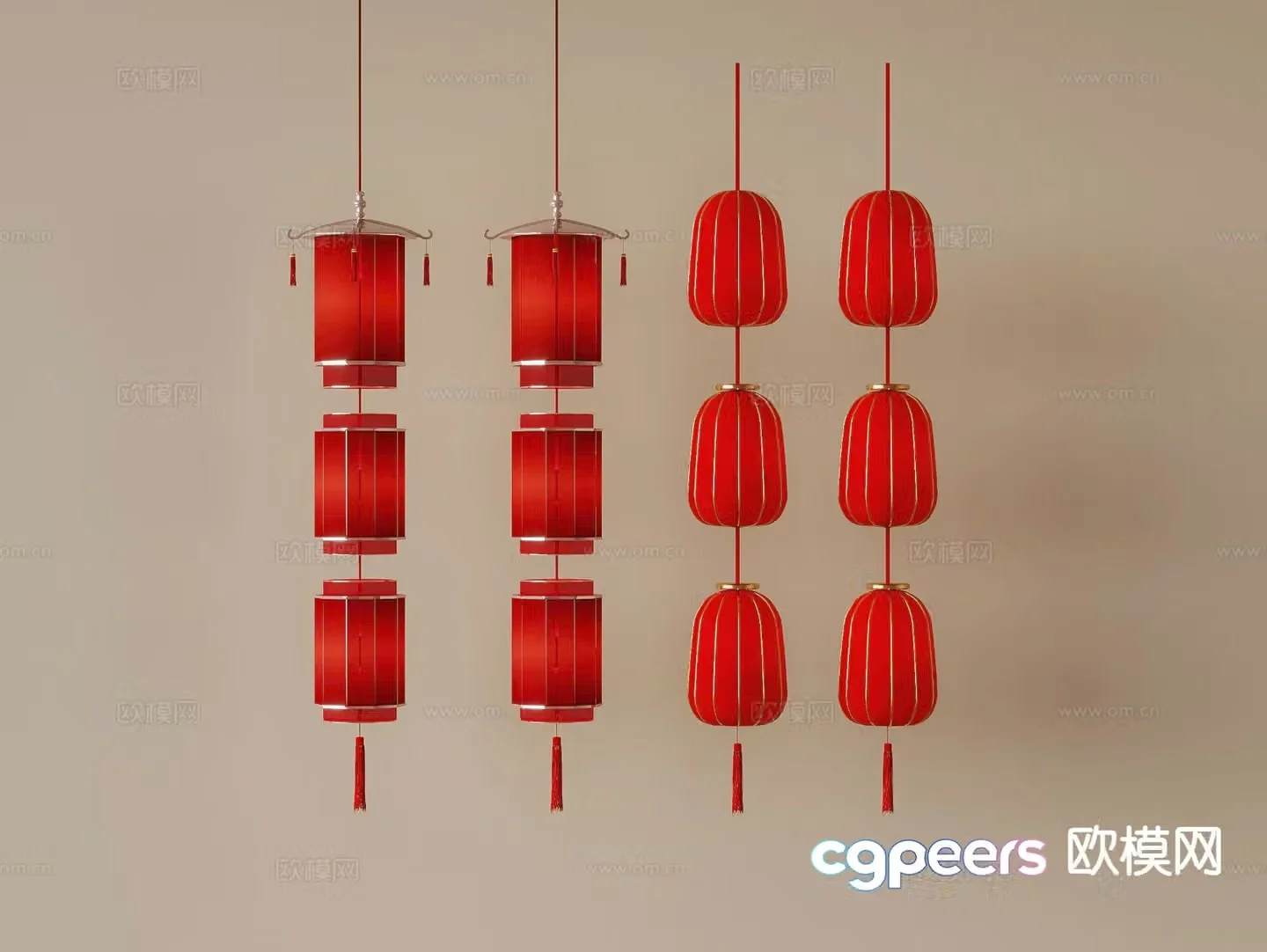 New Chinese style decorative lamp antique lantern 3d model