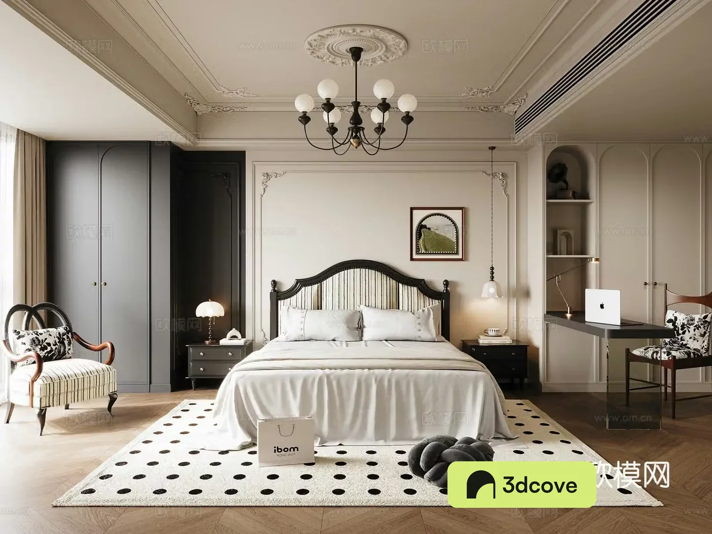 French retro bedroom master bedroom