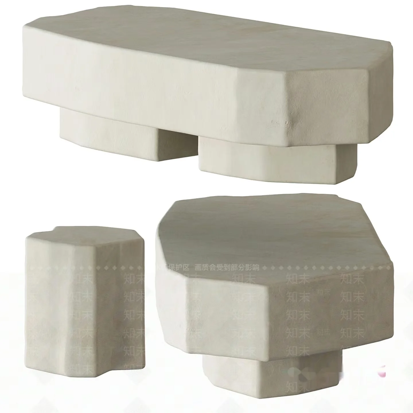 White Marble Furniture 3D Model – 16953 – VRAY Render