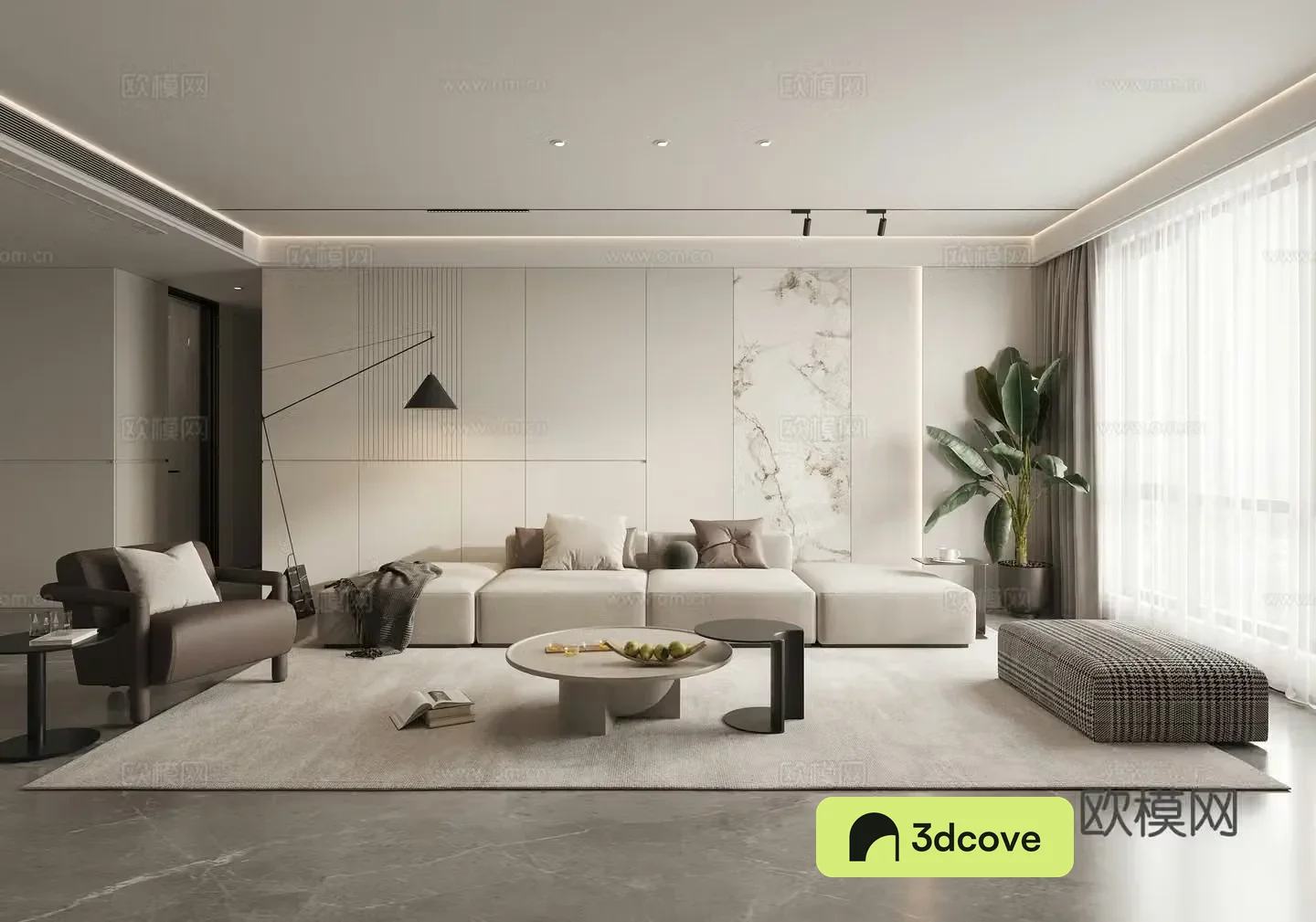 Modern high-end gray living room