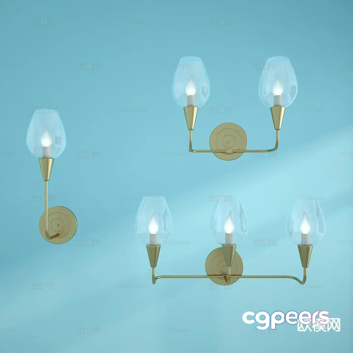 Postmodern wall lamp simple wall lamp 3d model