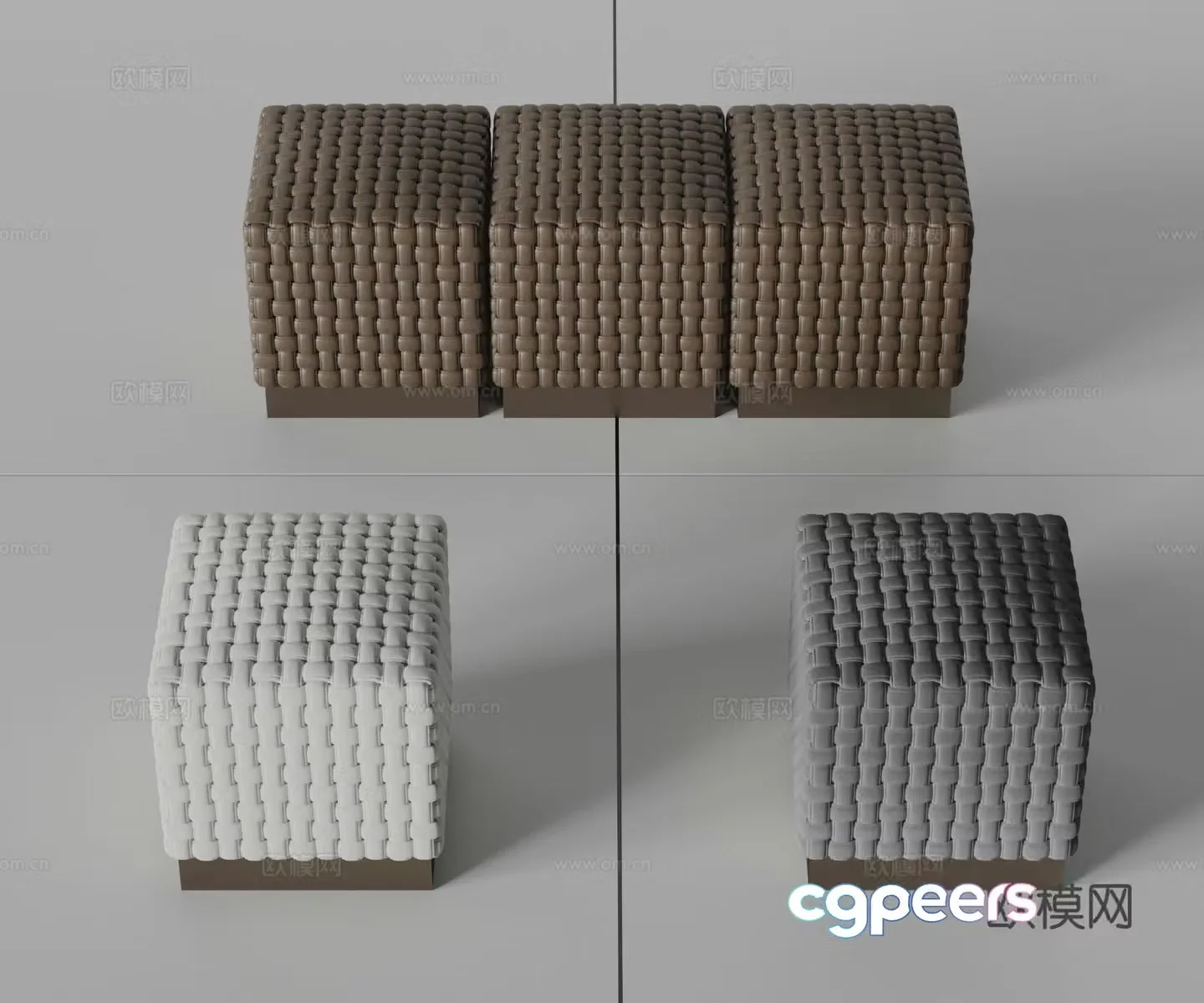 Oluce footrest sofa stool 3d model