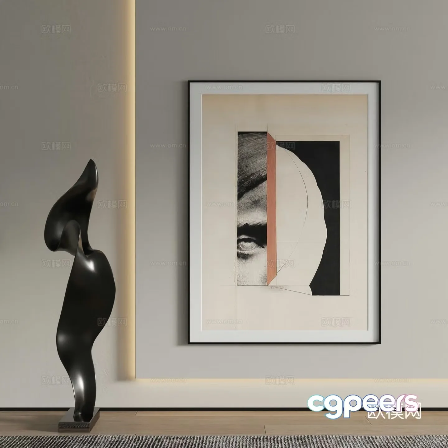 Decorative painting abstract painting hanging painting 3d model