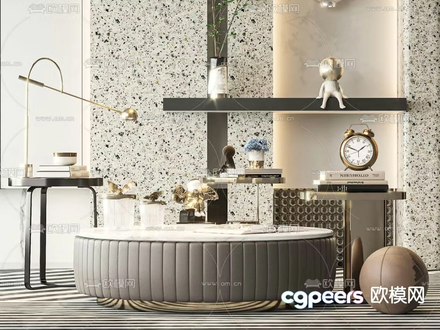 Light luxury coffee table mother-child coffee table 3D model