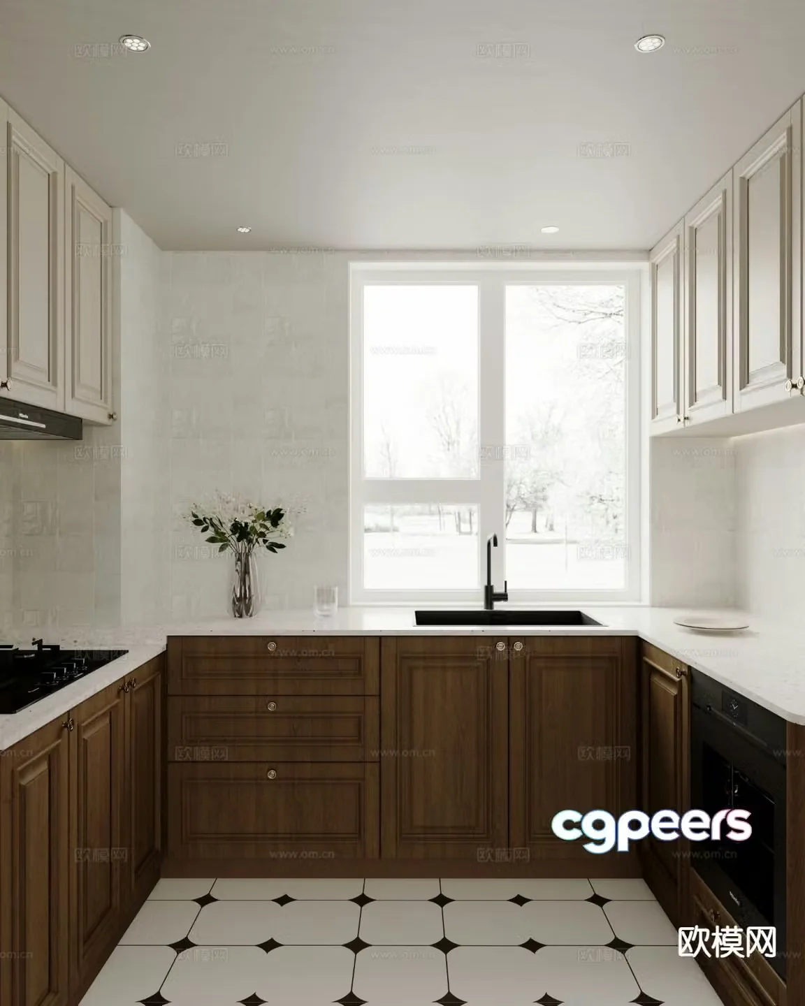 American kitchen cabinet 3d model