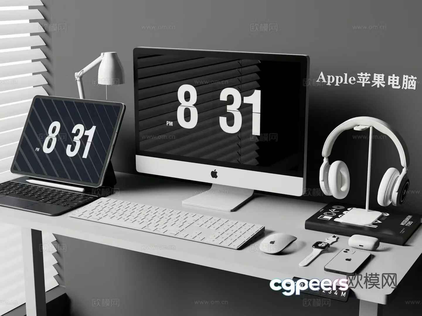 Computer Apple desktop computer tablet 3d model