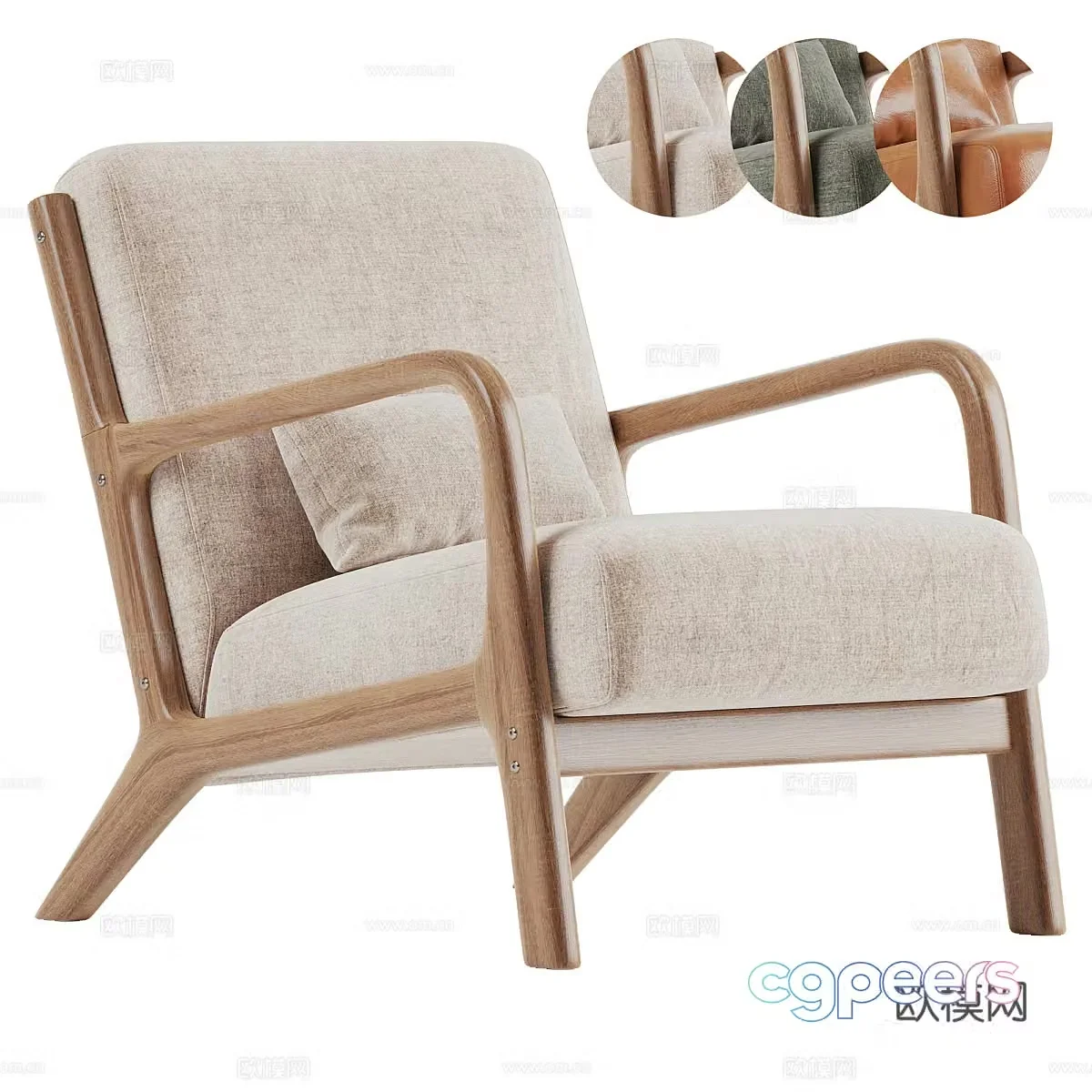 New Chinese -style casual chair sofa chair 3D model