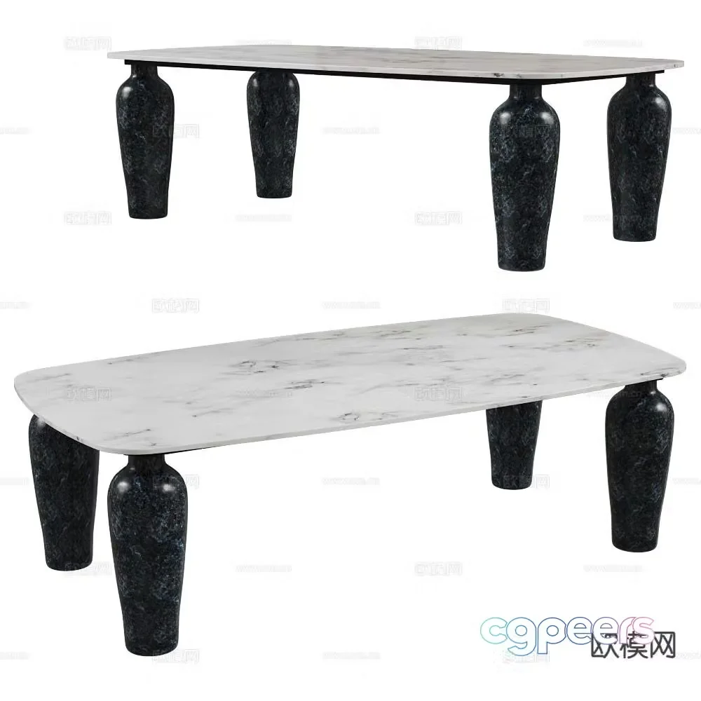 Gervasoni marble dining table 3d model