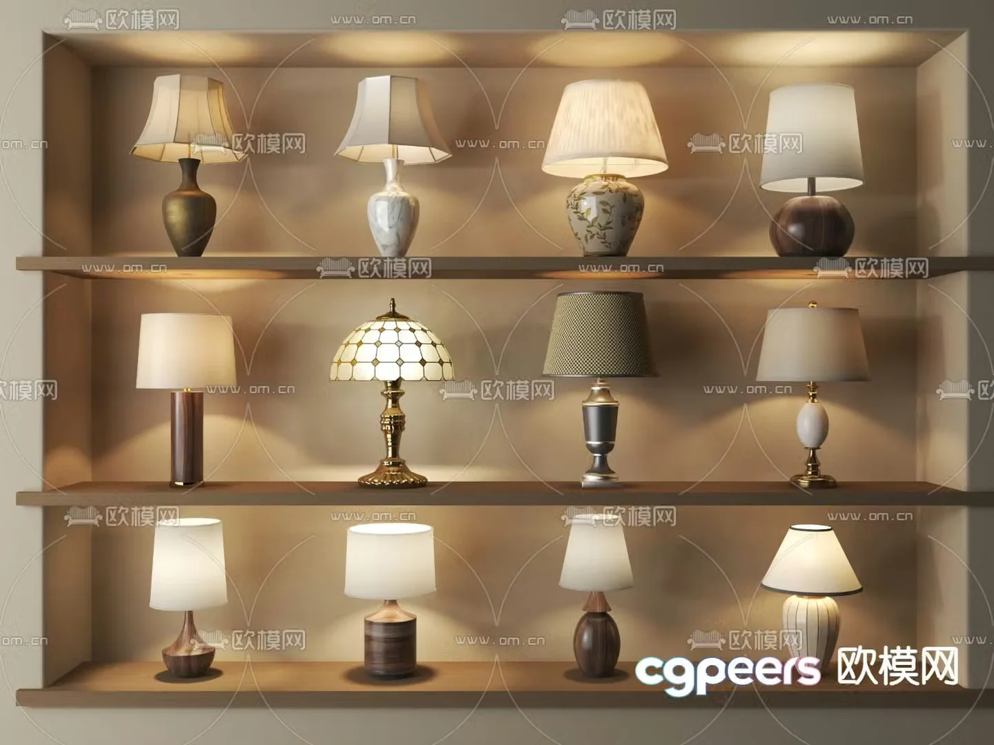 Medieval style desk lamp 3d model
