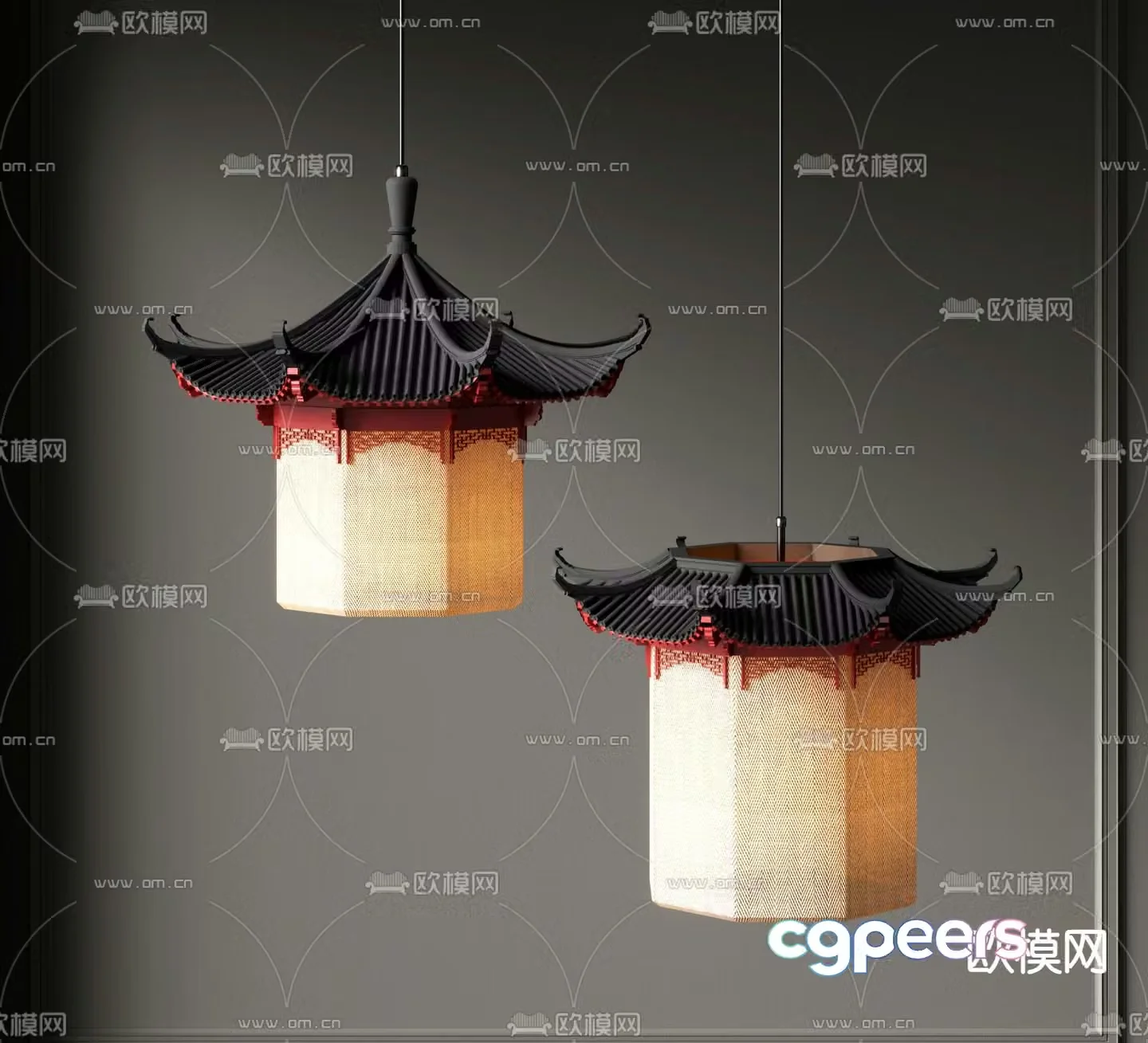 New Chinese style chandelier tower chandelier 3d model