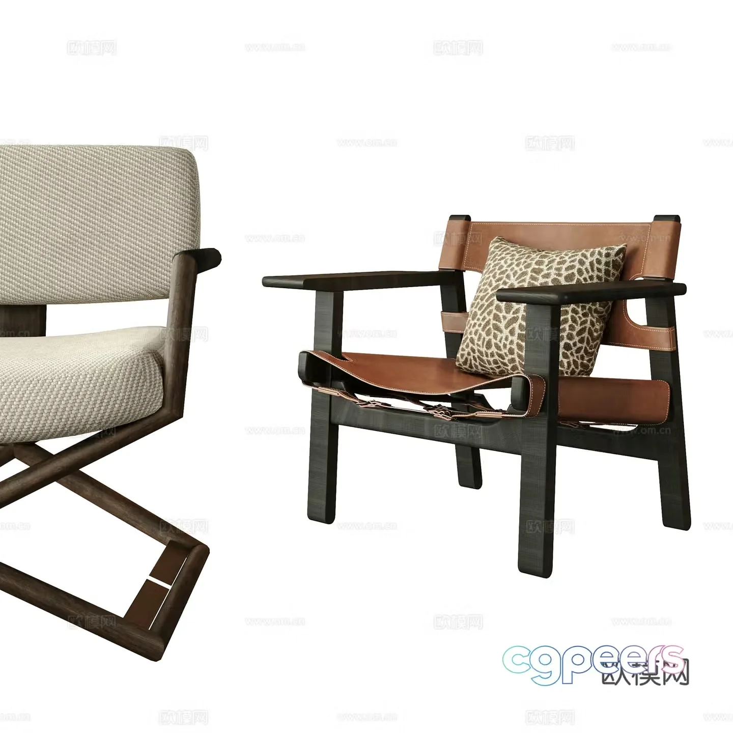 Modern lounge chair Cassina Acrylic Fabric Sofa Chair 3D Model