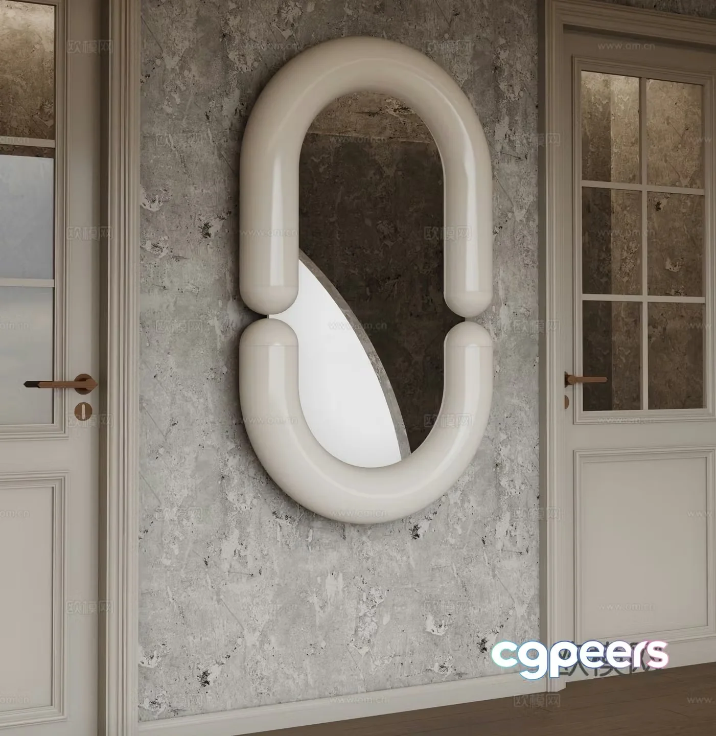 Special-shaped mirror decorative mirror cosmetic mirror 3d model
