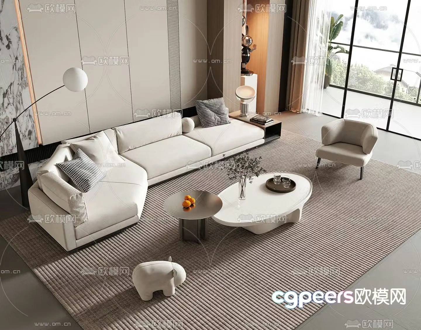 Modern sectional sofa 3d model